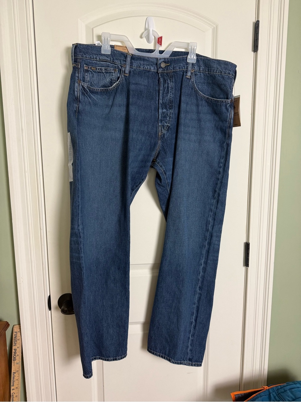 Ralph Lauren Men's Relaxed Straight Jeans in Dark Blue Wash